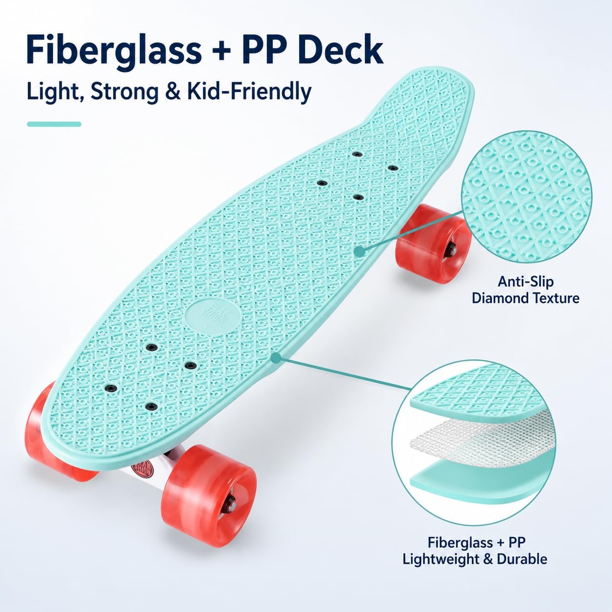 Complete Skateboards 22 Inches for Kids Boys Girls Beginners