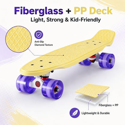 Complete Skateboards 22 Inches for Kids Boys Girls Beginners