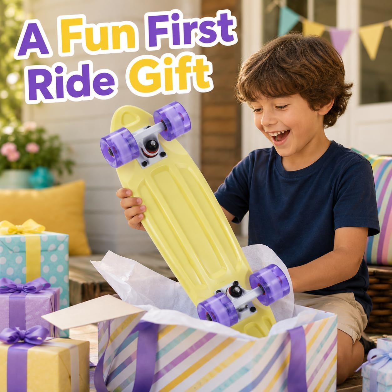 Complete Skateboards 22 Inches for Kids Boys Girls Beginners