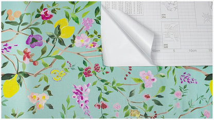 Peel and Stick Wallpaper Floral Chinoiserie Frensh Farmhouse Wall Paper Lemon Removable for Bedroom White/Pink/Green Nursery Kids Room 17.3in x 9.8ft
