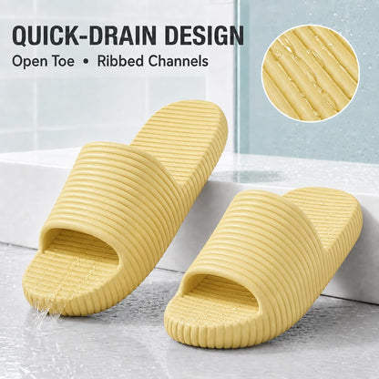 Shower Shoes for Men and Women, Quick-Dry Non Slip Bathroom Slides, Lightweight Soft Indoor Outdoor Slippers for Home Hotel Dorm Pool Gym Spa Beach Travel