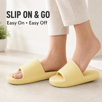 Shower Shoes for Men and Women, Quick-Dry Non Slip Bathroom Slides, Lightweight Soft Indoor Outdoor Slippers for Home Hotel Dorm Pool Gym Spa Beach Travel
