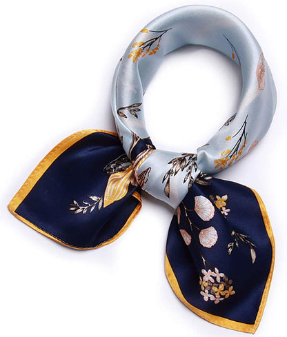 100% Mulberry Silk Scarf -21” Square Neckerchief with Gift Packed