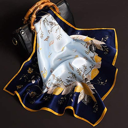 100% Mulberry Silk Scarf -21” Square Neckerchief with Gift Packed