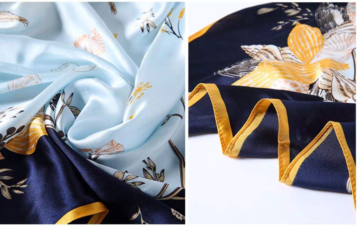 100% Mulberry Silk Scarf -21” Square Neckerchief with Gift Packed