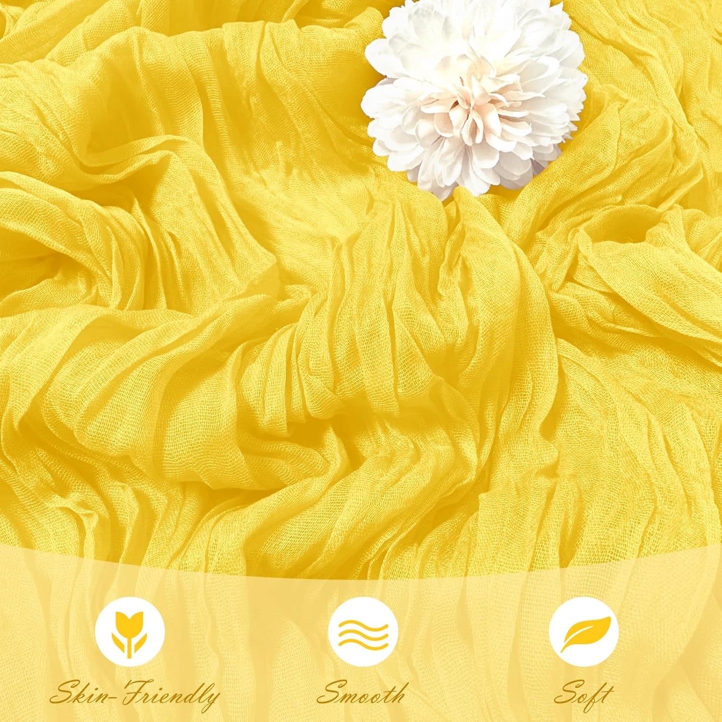 15 Pack Lemon Yellow Cheesecloth Table Runner 17 x 108 inch Cheese Cloth Table Runners 9ft Yellow Table Runner Rustic Romantic Sheer Gauze Runner for Wedding Party Baby Shower Table Decoration