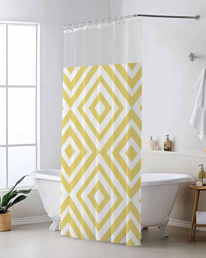 Abstract Modern Art Waterproof Shower Curtain Yellow Geometric Pattern Bath Curtain for Bathroom Shower Room Restroom Home Hotel 60 x 72 Inch