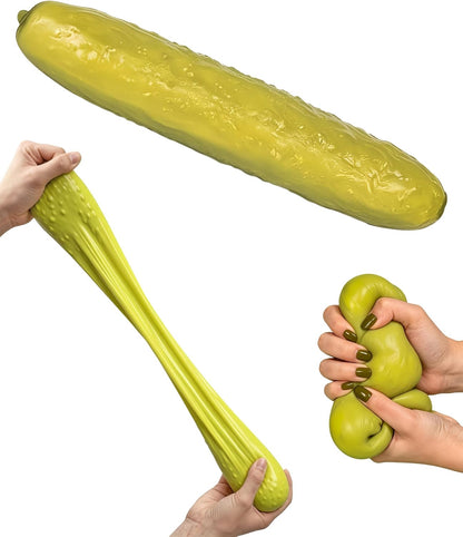 Jumbo Pickle Squishy Toy, Slow Rising Veggie Sensory Fidget Toy (Yellow) | Relieve Stress and Anxiety, Funny Design and Sensory Fidget Toy for Office, Classroom, Party Favors