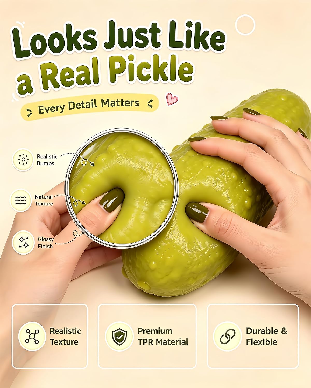 Jumbo Pickle Squishy Toy, Slow Rising Veggie Sensory Fidget Toy (Yellow) | Relieve Stress and Anxiety, Funny Design and Sensory Fidget Toy for Office, Classroom, Party Favors