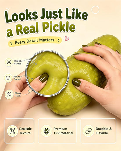 Jumbo Pickle Squishy Toy, Slow Rising Veggie Sensory Fidget Toy (Yellow) | Relieve Stress and Anxiety, Funny Design and Sensory Fidget Toy for Office, Classroom, Party Favors