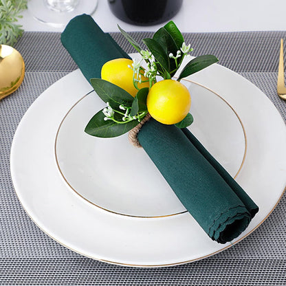 Lemon Napkin Rings Set of 6, Yellow Faux Lemon Napkin Ring Holder Fruit Napkin Holder Rings for Spring Summer Wedding Banquet Birthday Holiday Thanksgiving Christmas Party Dinner Table Decor
