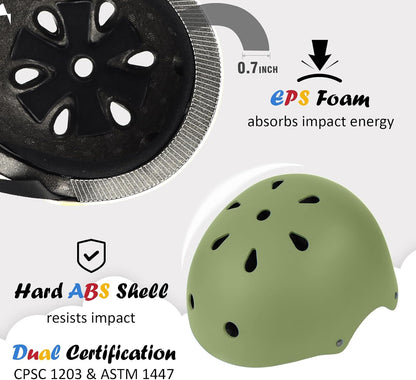 Kids Bike Helmet, Adjustable and Multi-Sport, from Toddler to Youth, 3 Sizes