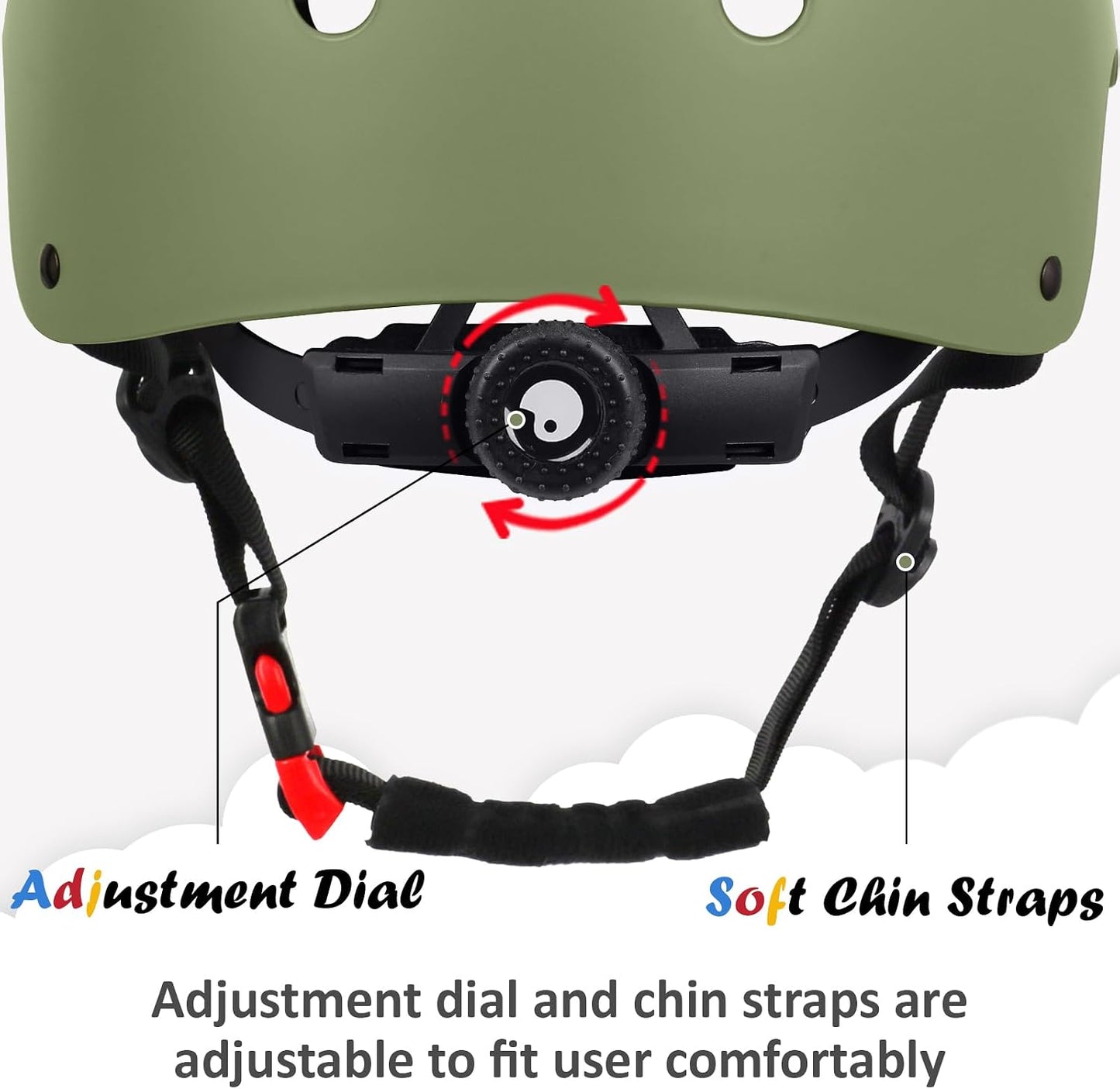 Kids Bike Helmet, Adjustable and Multi-Sport, from Toddler to Youth, 3 Sizes