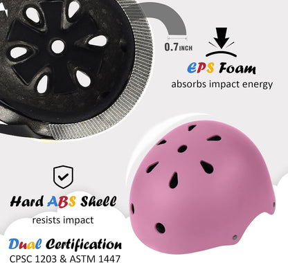 Kids Bike Helmet, Adjustable and Multi-Sport, from Toddler to Youth, 3 Sizes