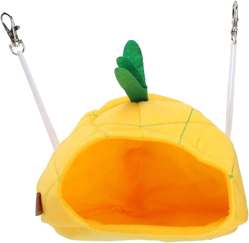 Small Animal Winter Bed Cage Cozy Warm House with Double Thickened Bottom for Hamsters Guinea Pig Playing Sleeping (Yellow)