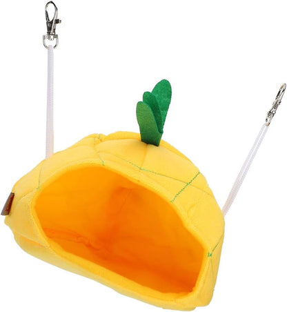 Small Animal Winter Bed Cage Cozy Warm House with Double Thickened Bottom for Hamsters Guinea Pig Playing Sleeping (Yellow)