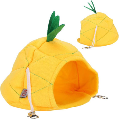 Small Animal Winter Bed Cage Cozy Warm House with Double Thickened Bottom for Hamsters Guinea Pig Playing Sleeping (Yellow)