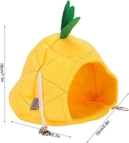 Small Animal Winter Bed Cage Cozy Warm House with Double Thickened Bottom for Hamsters Guinea Pig Playing Sleeping (Yellow)
