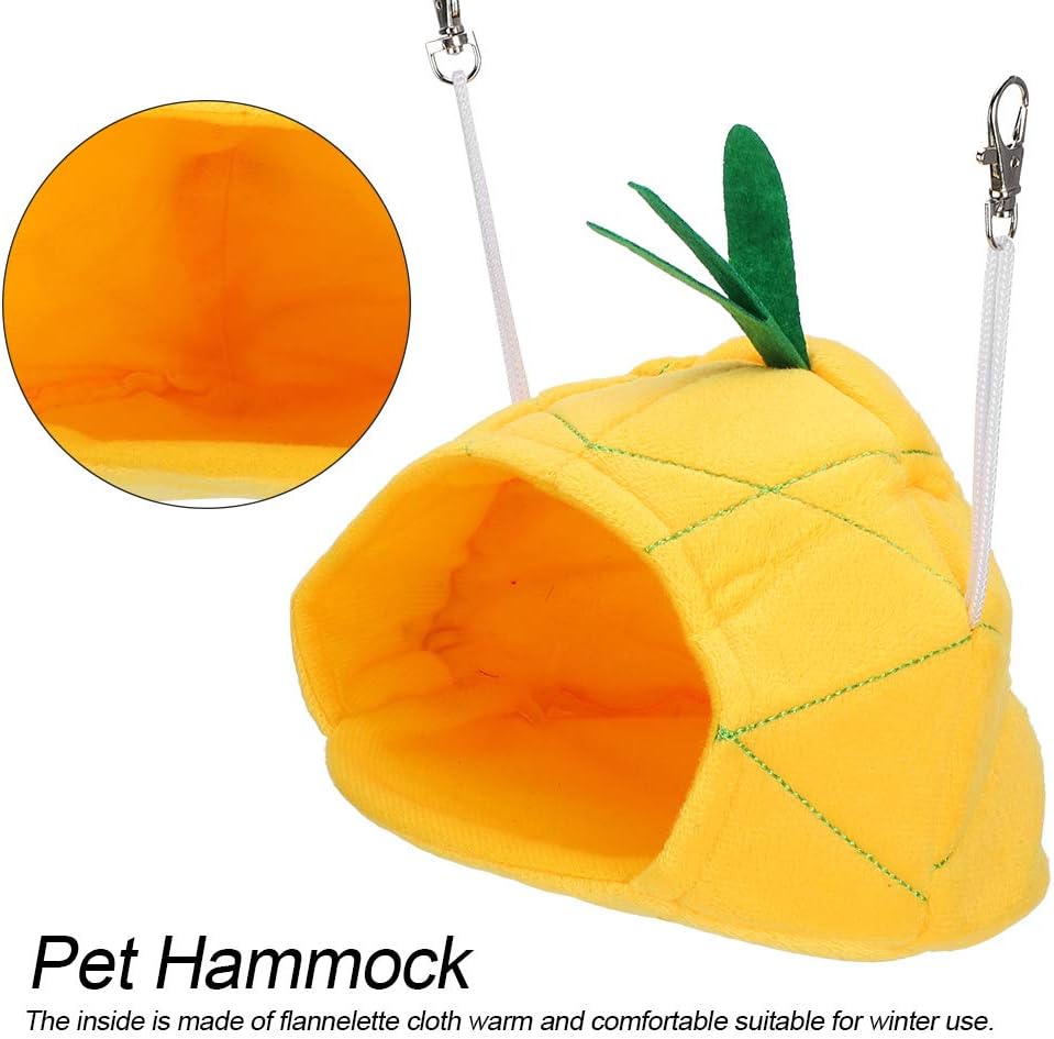 Small Animal Winter Bed Cage Cozy Warm House with Double Thickened Bottom for Hamsters Guinea Pig Playing Sleeping (Yellow)