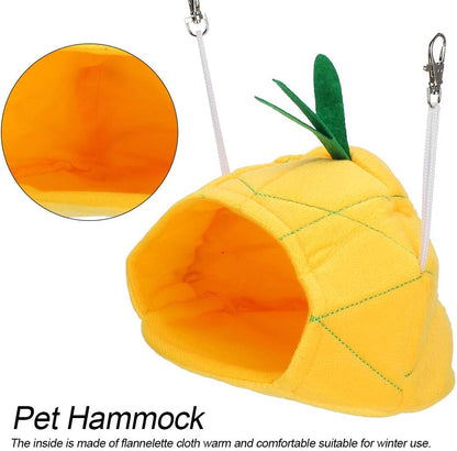 Small Animal Winter Bed Cage Cozy Warm House with Double Thickened Bottom for Hamsters Guinea Pig Playing Sleeping (Yellow)