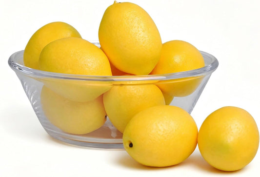 12 Pcs Fake Lemons - Realistic Artificial Lemons 3 x 2 inch Lifelike Yellow Lemons for Fruit Bowl Home Kitchen Decor Photo Props Table Decorations