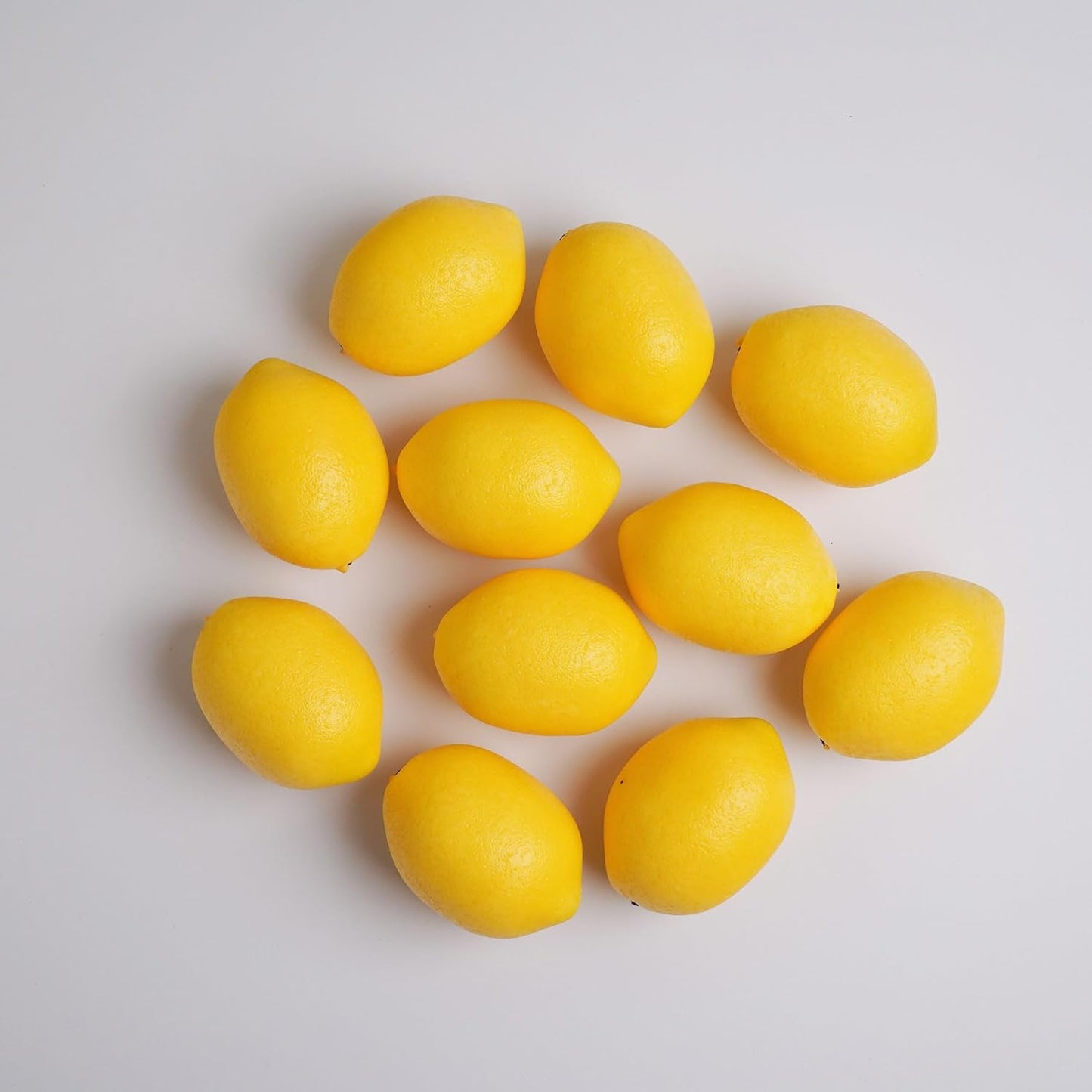 12 Pcs Fake Lemons - Realistic Artificial Lemons 3 x 2 inch Lifelike Yellow Lemons for Fruit Bowl Home Kitchen Decor Photo Props Table Decorations