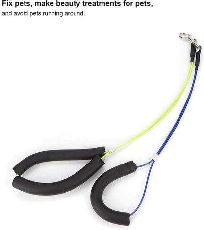 Adjustable Pet Grooming Leash No-Sit Haunch Holder Restraint Wash Choker Dogs Cats Grooming Table Arm(Yellow+Blue)