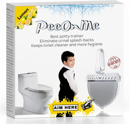 Toilet Clip-On Splash Guard & Deodorizer – Reduces Urine Splash-Back, In-Bowl Odor Control, Long-Lasting Fresh Scent, Turns Water Blue, Fits Most Toilets (1 Pack, Lemon)