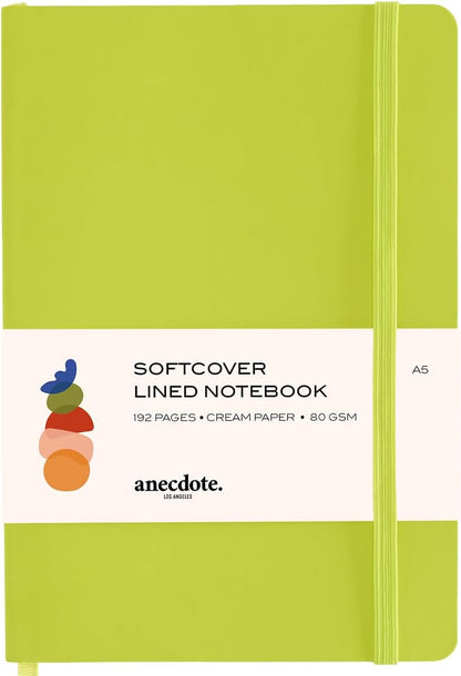 Softcover Ruled Journal with Thick 80 gsm Lined Cream Paper A5 size (8.3 inches x 5.4 inches) - Daily Writing Notebook for Travel, School and Office Use - Diary for Women and Men - Neon Yellow