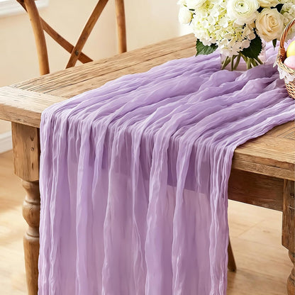 Yellow Cheesecloth Table Runner, 10FT Rustic Gold Boho Gauze Table Runner for Wedding Bridal Shower Baby Shower Birthday Tea Party Decorations