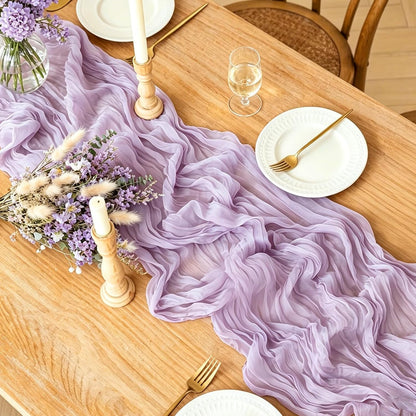 Yellow Cheesecloth Table Runner, 10FT Rustic Gold Boho Gauze Table Runner for Wedding Bridal Shower Baby Shower Birthday Tea Party Decorations