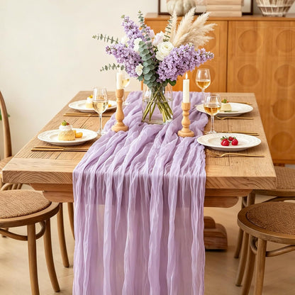 Yellow Cheesecloth Table Runner, 10FT Rustic Gold Boho Gauze Table Runner for Wedding Bridal Shower Baby Shower Birthday Tea Party Decorations