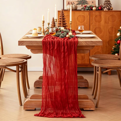 Yellow Cheesecloth Table Runner, 10FT Rustic Gold Boho Gauze Table Runner for Wedding Bridal Shower Baby Shower Birthday Tea Party Decorations