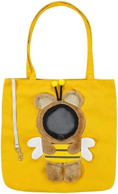 Compatible with Small Cat Carrier for Small Dogs,Canvas Bag Pet Bags for Travel, Portable Pet Bag Carrier,Pet Bag Kids for (6-8 KG Pet) - Yellow Bee