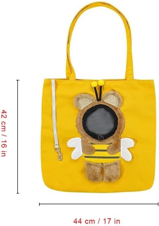 Compatible with Small Cat Carrier for Small Dogs,Canvas Bag Pet Bags for Travel, Portable Pet Bag Carrier,Pet Bag Kids for (6-8 KG Pet) - Yellow Bee
