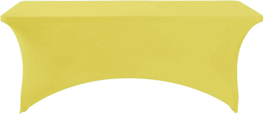 Spandex Table Cover for 6Ft or 4fT or 8ft Table Universal Fitted Stretch Tablecloth for Party, Banquet, Wedding and Events-Yellow