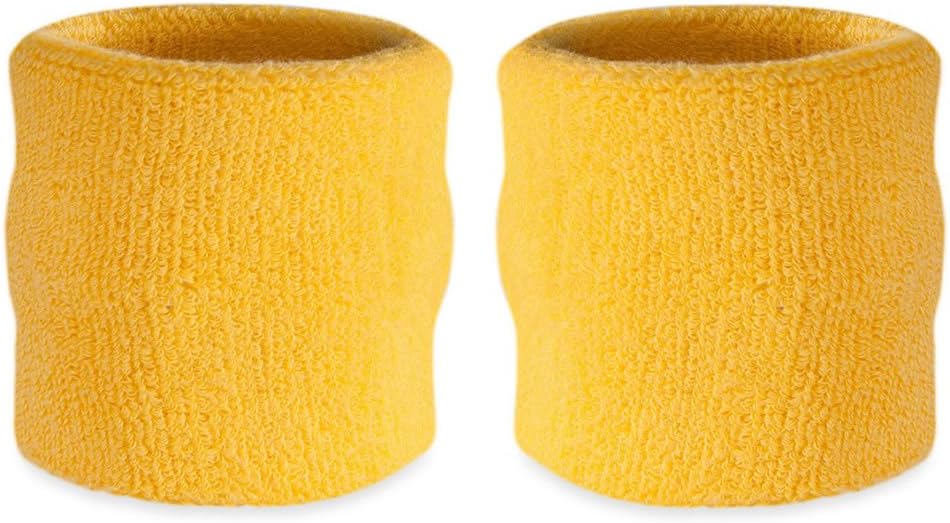 Wrist Sweatbands, Absorbent and Breathable Thick Cotton Bands for Working Out, Gymnastics, Basketball, Tennis, and Football, Multiuse Wristbands for Costumes and Cosplay