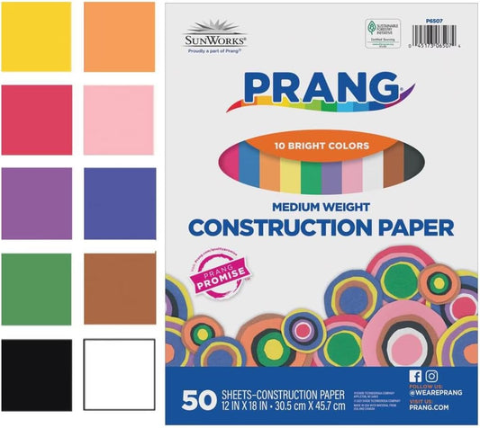 (Formerly SunWorks) Construction Paper, Yellow, 12" x 18", 50 Sheets