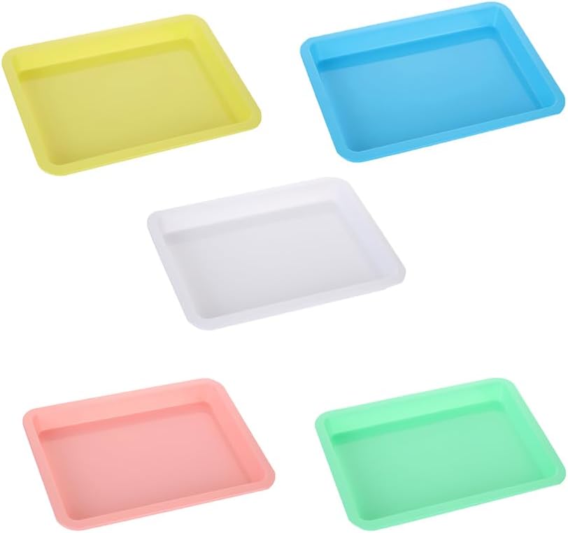 5 Pcs 9.8 x 7.4 x 1 inch Plastic Kitten Litter Boxes Small Bunny Litter Box Open Kitten Litter Box Pet Kitty Litter Pan Portable Small Cat Waste Tray for Indoor Cats