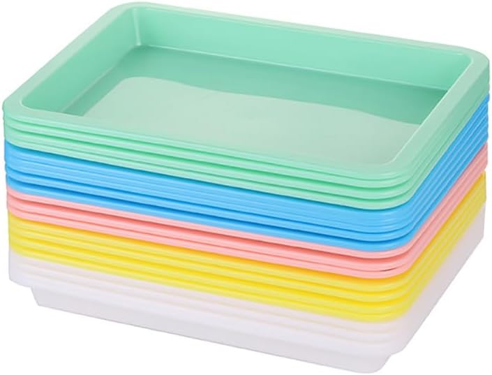 5 Pcs 9.8 x 7.4 x 1 inch Plastic Kitten Litter Boxes Small Bunny Litter Box Open Kitten Litter Box Pet Kitty Litter Pan Portable Small Cat Waste Tray for Indoor Cats