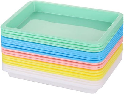 5 Pcs 9.8 x 7.4 x 1 inch Plastic Kitten Litter Boxes Small Bunny Litter Box Open Kitten Litter Box Pet Kitty Litter Pan Portable Small Cat Waste Tray for Indoor Cats