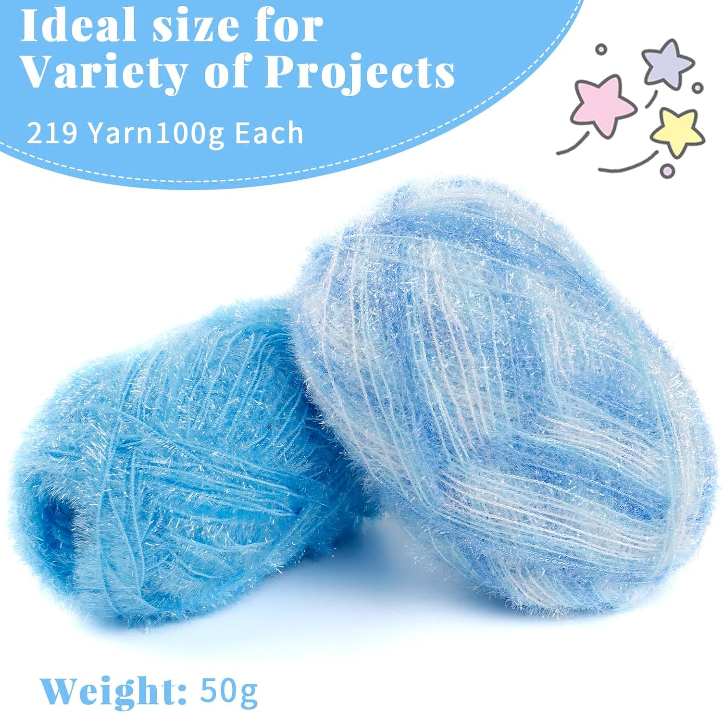 Scrubby Yarn for Dishcloths Polyester Yarn for Crocheting Supplies Sparkle Colorful Hand Knitting Thread for Dishcloths, DIY Crafts, 2 Pack 109 Yards Per Skein(Golden Yellow)
