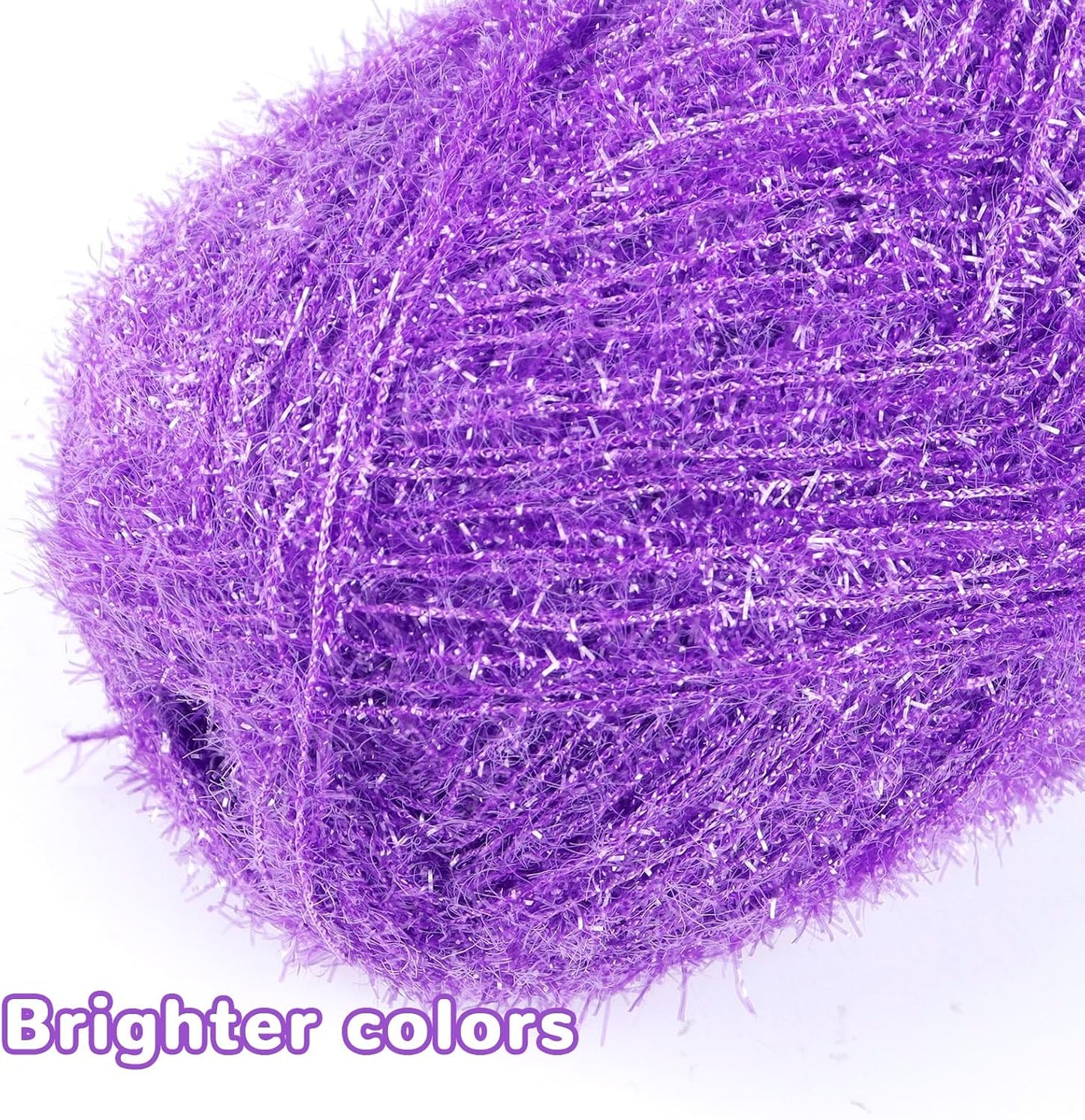 Scrubby Yarn for Dishcloths Polyester Yarn for Crocheting Supplies Sparkle Colorful Hand Knitting Thread for Dishcloths, DIY Crafts, 2 Pack 109 Yards Per Skein(Golden Yellow)