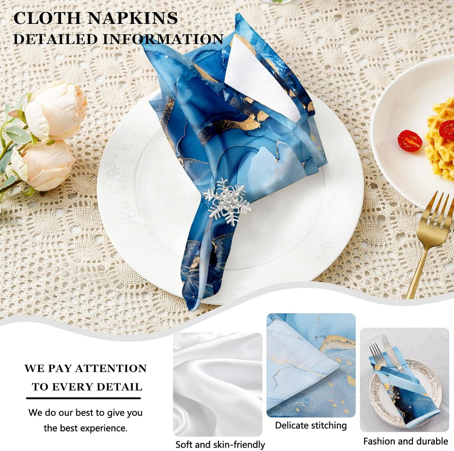 4 Each Yellow Placemats and Cloth Napkins Set of 8, Modern Abstract Art Painted Placemat for Home Kitchen Decor (Placemats 18 "x12 Cloth Napkins 18 "x18)