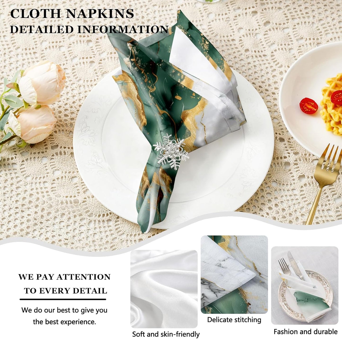 4 Each Yellow Placemats and Cloth Napkins Set of 8, Modern Abstract Art Painted Placemat for Home Kitchen Decor (Placemats 18 "x12 Cloth Napkins 18 "x18)