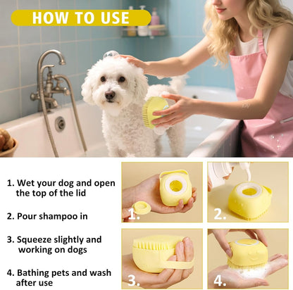 9 Piece Bath Grooming Kit for Pets - Dog Bath Brush Kit Slicker Hair Brush Set with Pet Nail Clipper and File Comb for Shedding Bathing