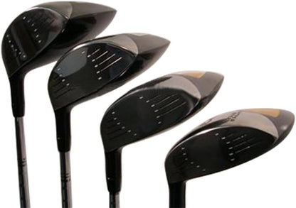 Senior Men's SV3 Yellow Square Fairway 3 5 7 9 Wood Set Golf Clubs, Right Handed Flex with Size Black Pro Velvet Grips