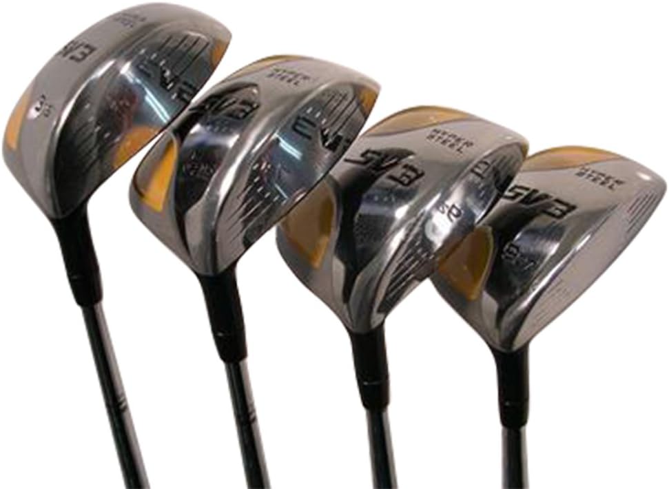 Senior Men's SV3 Yellow Square Fairway 3 5 7 9 Wood Set Golf Clubs, Right Handed Flex with Size Black Pro Velvet Grips