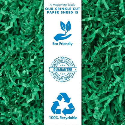 MagicWater Crinkle Cut Paper - Soft and Thin - 1/2LB - Green | Paper Shred, For Basket Filling, For Gift Boxes, Birthdays, Weddings, Anniversaries, Valentines Day and other occassions