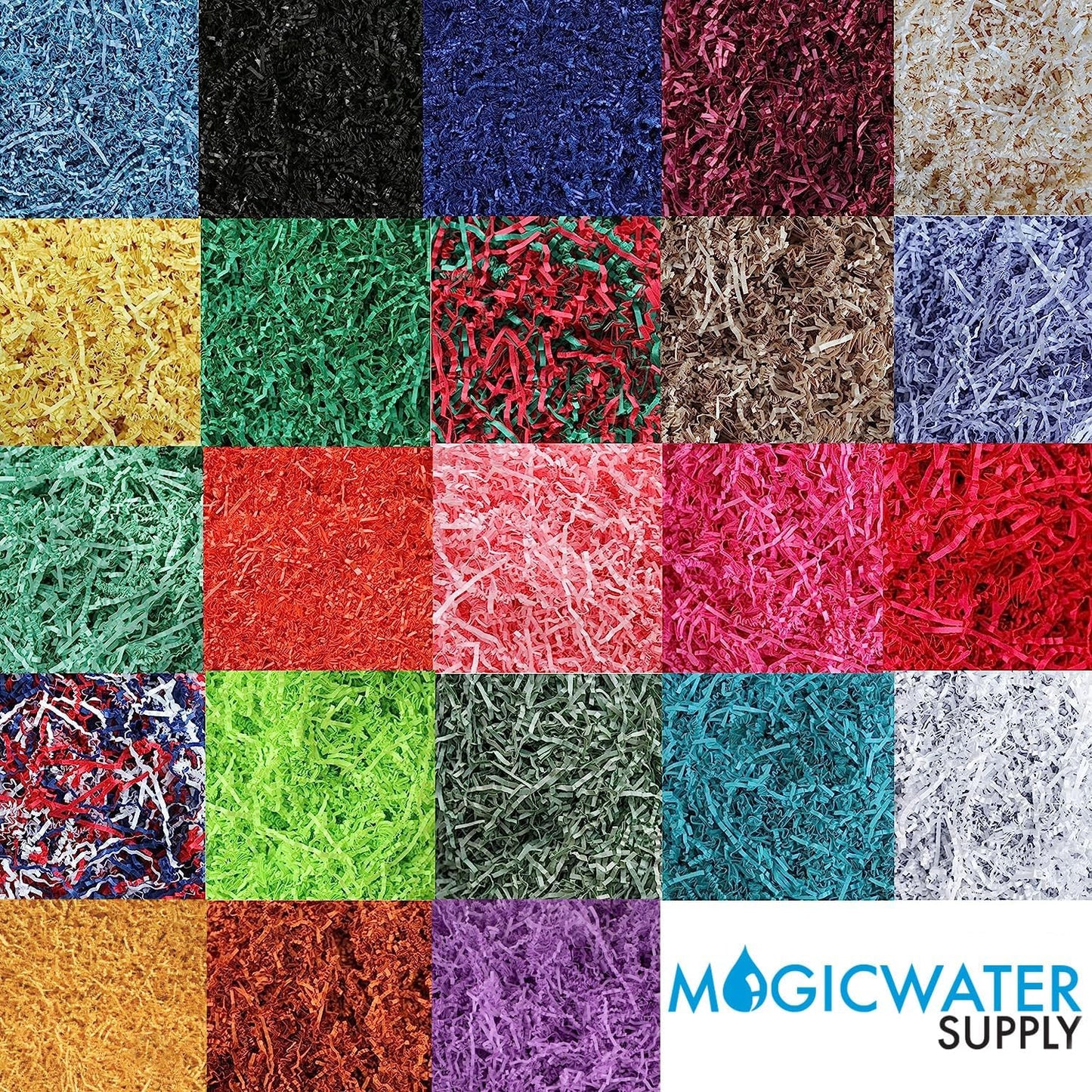 MagicWater Crinkle Cut Paper - Soft and Thin - 1/2LB - Green | Paper Shred, For Basket Filling, For Gift Boxes, Birthdays, Weddings, Anniversaries, Valentines Day and other occassions